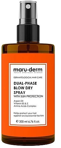 Двофазна термозахисна вода для волосся - Maruderm Cosmetics Dual-Phase Blow Dry Spray — фото N1
