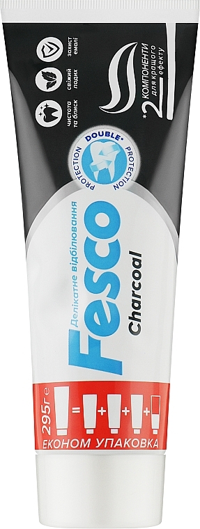 Зубна паста "Делікатне відбілювання" - Fesco Charcoal — фото N2