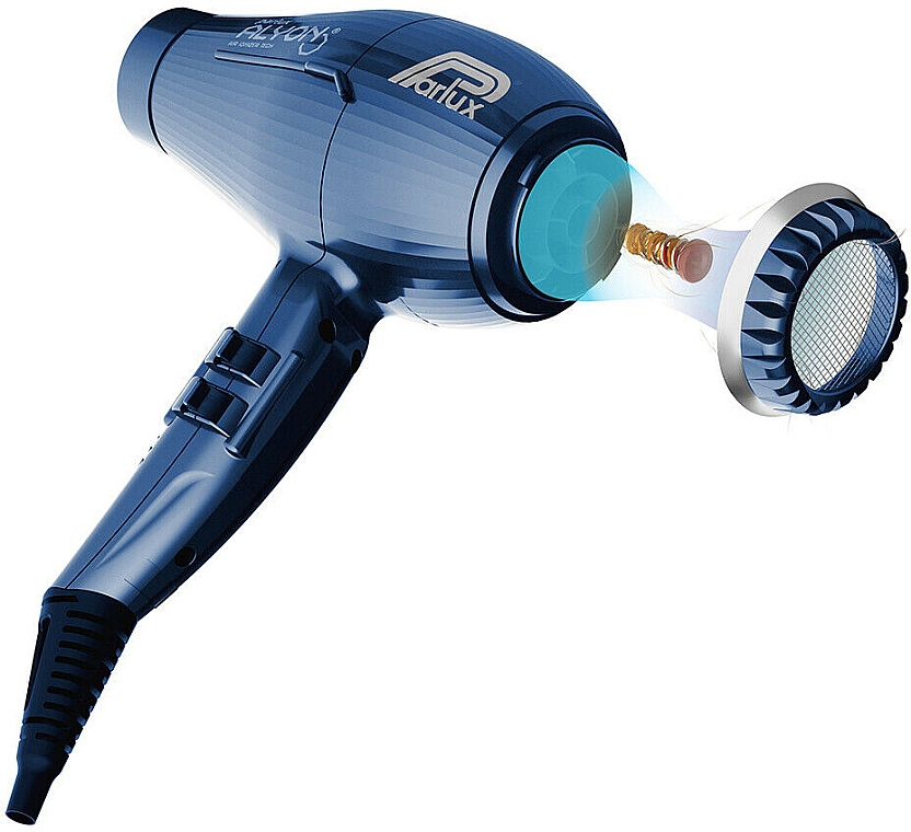 Фен для волос, с дифузором, синий - Parlux Alyon Air Ionizer Tech Midnight Blue & Diffuser — фото N4