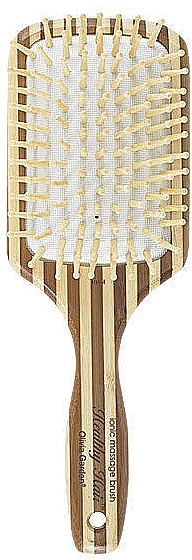 Щетка бамбуковая массажная прямоугольная, большая - Olivia Garden Healthy Hair Ionic Massage Paddle Large — фото N1