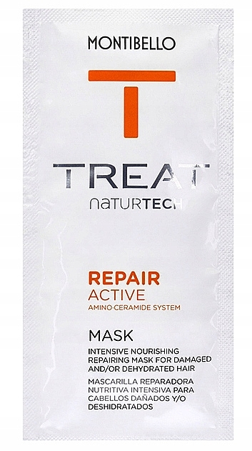 Відновлювальна маска для пошкодженого волосся, в саше - Montibello Treat NaturTech Repair Active Mask — фото N1