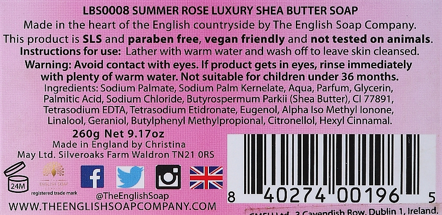 Мыло "Летняя роза" - The English Soap Company Summer Rose Gift Soap — фото N2