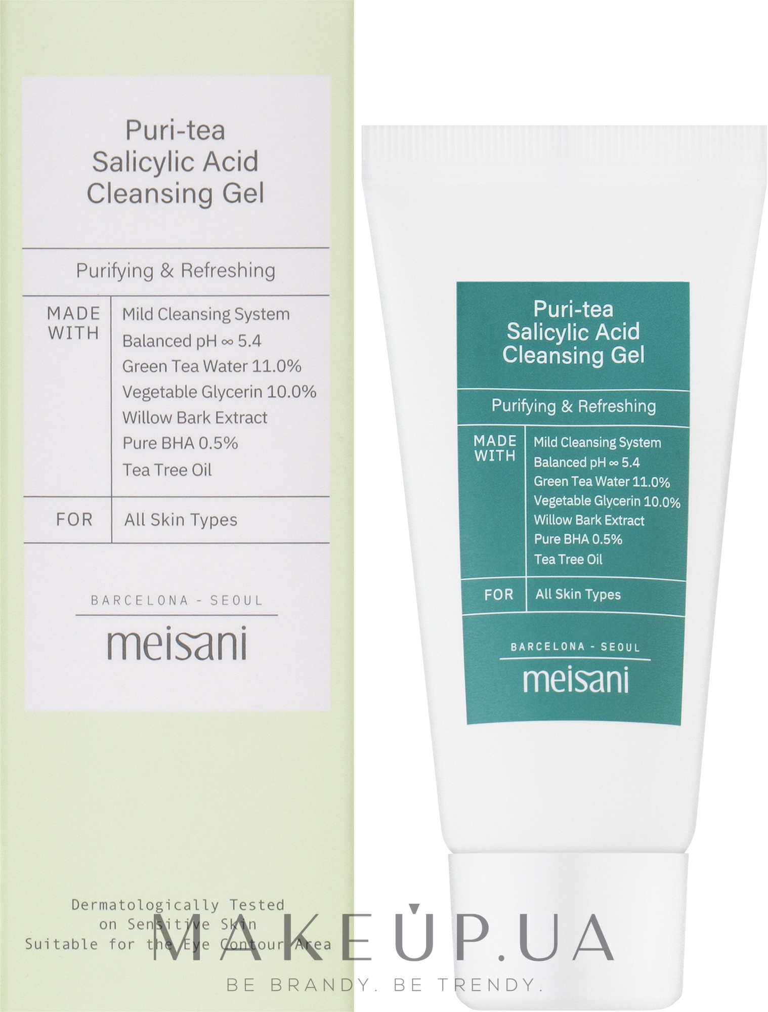 Очищувальний гель для обличчя - Meisani Puri-Tea Salicylic Acid Cleansing Gel — фото 30ml