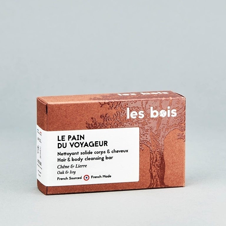 Универсальное твердое мыло для тела и волос с экстрактом коры дуба и плюща - Les Bois Le Pain Du Voyageur Oak & Ivy Hair & Body Cleansing Bar — фото N9