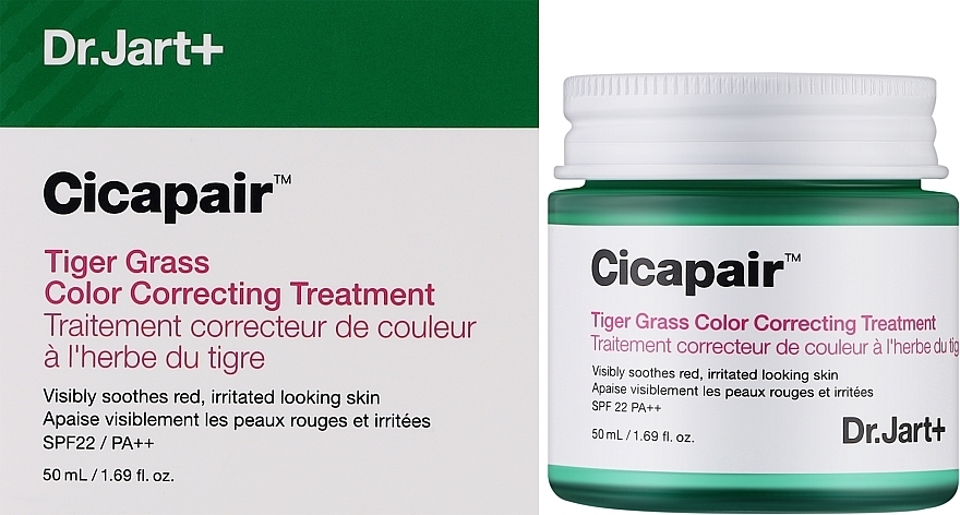 Корректирующий крем для лица - Dr. Jart+ Cicapair Tiger Grass Color Correcting Treatment SPF22 PA++ — фото N2