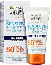 Солнцезащитный крем-гель SPF50 - Garnier Ambre Solaire Advanced Sensitive Cream Gel — фото N1