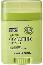 Парфумерія, косметика Сонцезахисний стік - Farm Skin Fresh Food For Skin Avocado Cica Soothing Sun Stick SPF50+