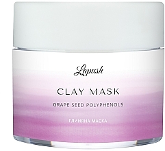 Глиняная маска для лица с полифенолами винограда и розовой глиной - Lapush Grape Seed Polyphenols Clay Mask — фото N3