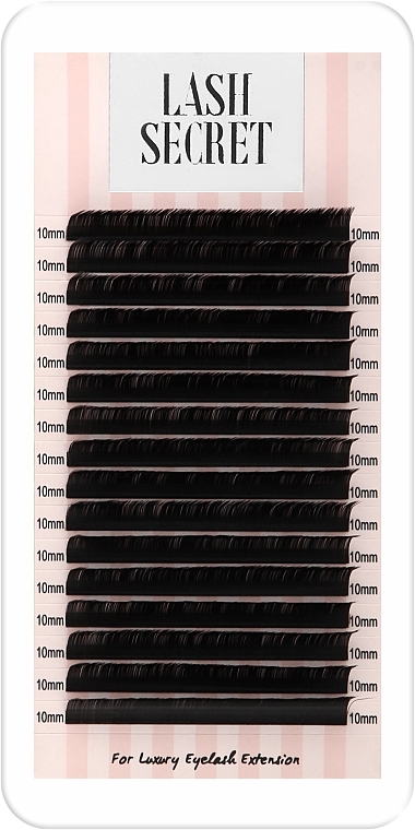 Накладные ресницы, черные, 16 линий (один размер, 0,07, L, 10) - Lash Secret — фото N1