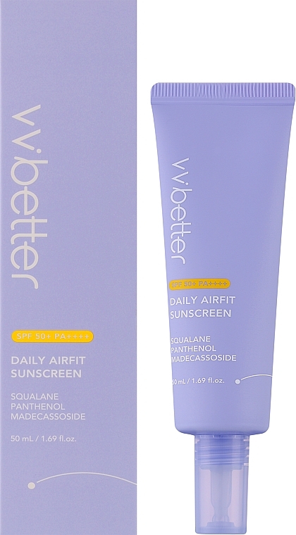 Легкий солнцезащитный крем SPF50+ - VVbetter Daily Airfit Sunscreen — фото N2