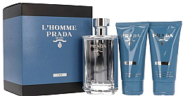 Духи, Парфюмерия, косметика Prada L'Homme Prada L'Eau Gift Set - Набор (edt/100ml + sh/cream/75ml + f/clean/75ml)