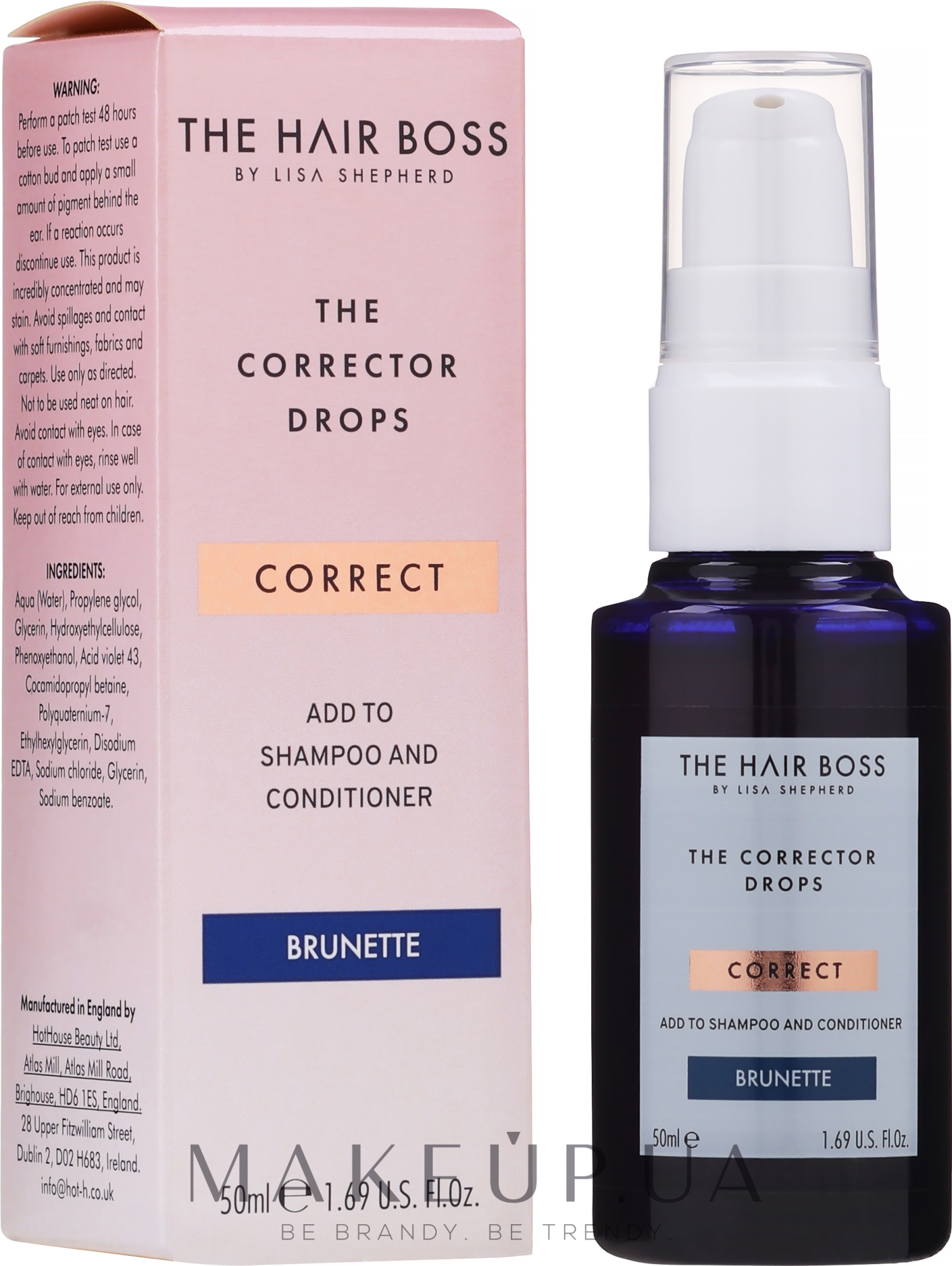 Краплі-коректори для темного волосся - The Hair Boss Brunette Corrector — фото 50ml