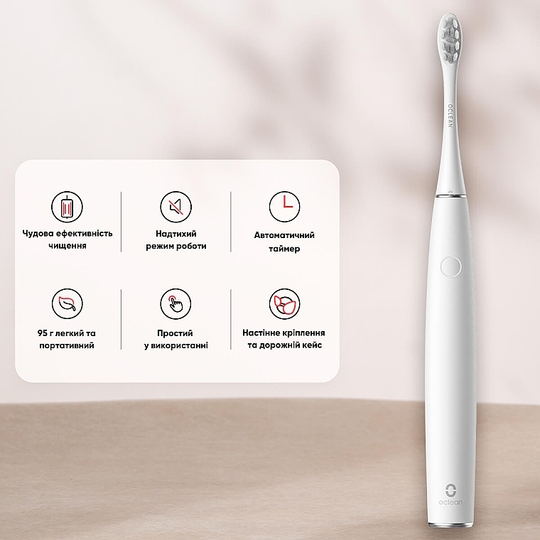 Електрична зубна щітка Oclean Air 2T White, футляр, настінне кріплення - Oclean Air 2T Electric Toothbrush White — фото N11