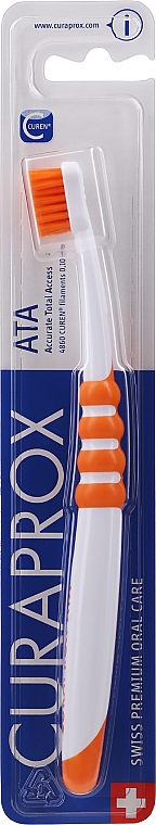 Зубная щетка для подростков "АТА", оранжевая, оранжевая щетина - Curaprox Atraumatic Total Access — фото N2