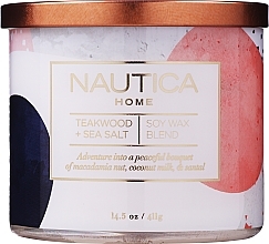 Парфумерія, косметика Свічка "Тикове дерево й морська сіль" - Nautica Teakwood & Sea Salt Candle