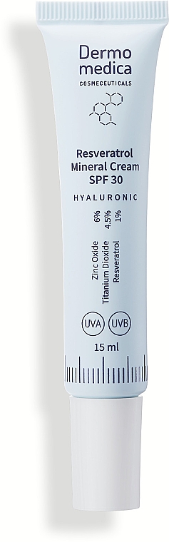 Антивіковий крем для обличчя - Dermomedica Hyaluronic Resveratrol Mineral Cream SPF30 — фото N2