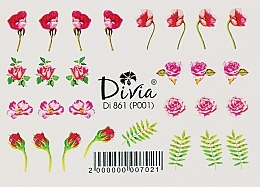 УЦІНКА Наклейки для нігтів водні "Рельєф", Di861 - Divia Water based nail stickers "Relief", Di861 * — фото N1