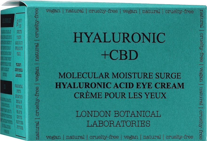 Набор - London Botanical Laboratories Hyaluronic acid+CBD Molecular Moisture Surge Eye Cream (cr/20ml + cr/20ml) — фото N2