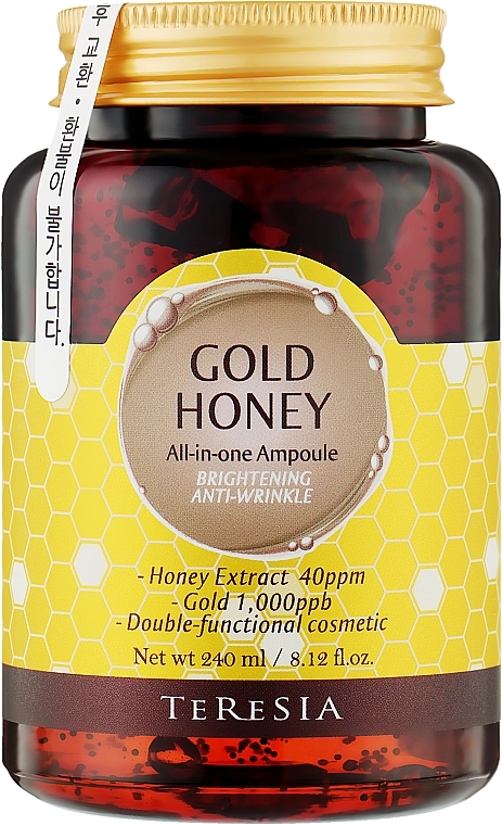 Багатофункціональна сироватка з медом і золотом - Teresia Marine Gold Honey All In One Ampoule — фото N1