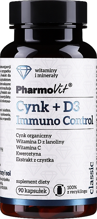 Дієтична добавка "Цинк і вітамін D3" - PharmoVit Classic — фото N1