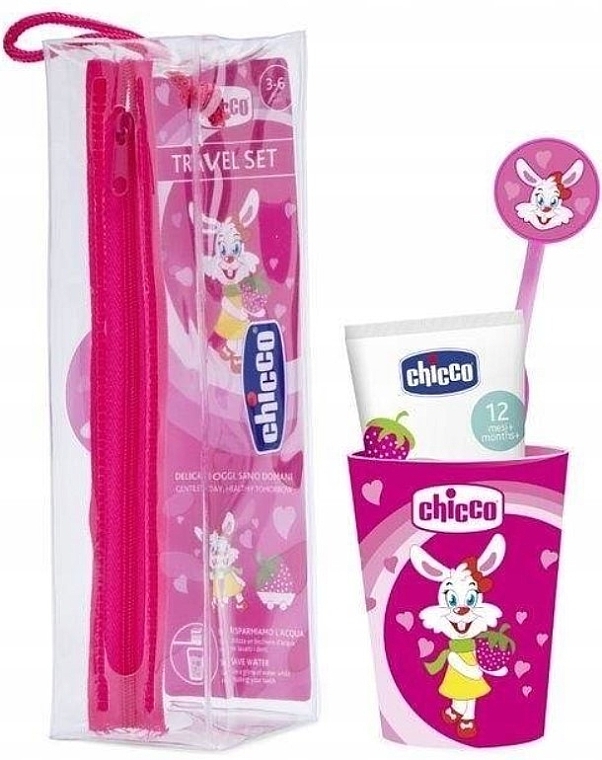 Набор для ухода за полостью рта, розовый - Chicco Pink Oral Hygiene Set — фото N1