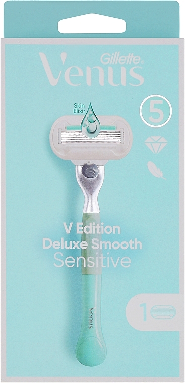 Женская бритва с 1 сменным лезвием - Gillette Venus V Edition Deluxe Smooth Sensitive — фото N1