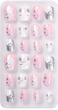 Накладні нігті для дітей "Єдиноріг та зірки", сріблястий, 955 - Deni Carte Magic Miss Tips — фото N2