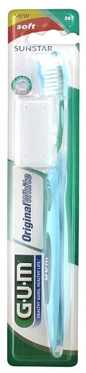 Зубная щетка, мягкая, голубая - G.U.M OriginalWhite Toothbrush Soft — фото N1