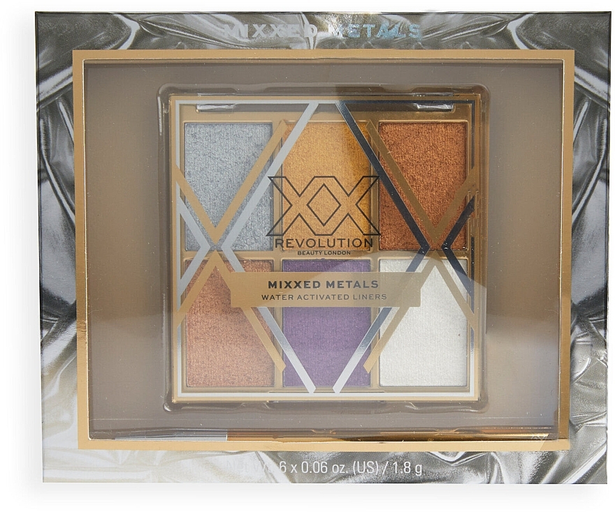 Палетка для макіяжу - XX Revolution Mixxed Metals Water Liner Palette — фото N4