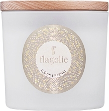 Духи, Парфюмерия, косметика Ароматическая свеча в стакане "Жасмин и карамель" - Flagolie Fragranced Candle Jasmine And Caramel