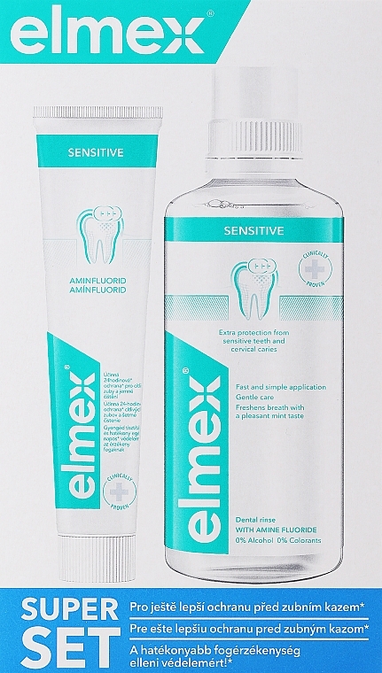 Набор - Elmex Sensitive (water/400ml + toothpaste/75ml) — фото N1