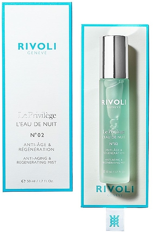 Антивіковий та регенерувальний нічний міст - Rivoli Geneve Rivoli Le Privilege L'Eau de Nuit №02 Anti-Aging & Regenerating Mist — фото N2