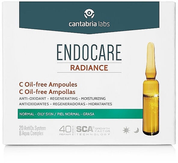 Ампулы с витамином С для нормальной и жирной кожи лица - Cantabria Labs Endocare C Oil Free Ampoules — фото N2