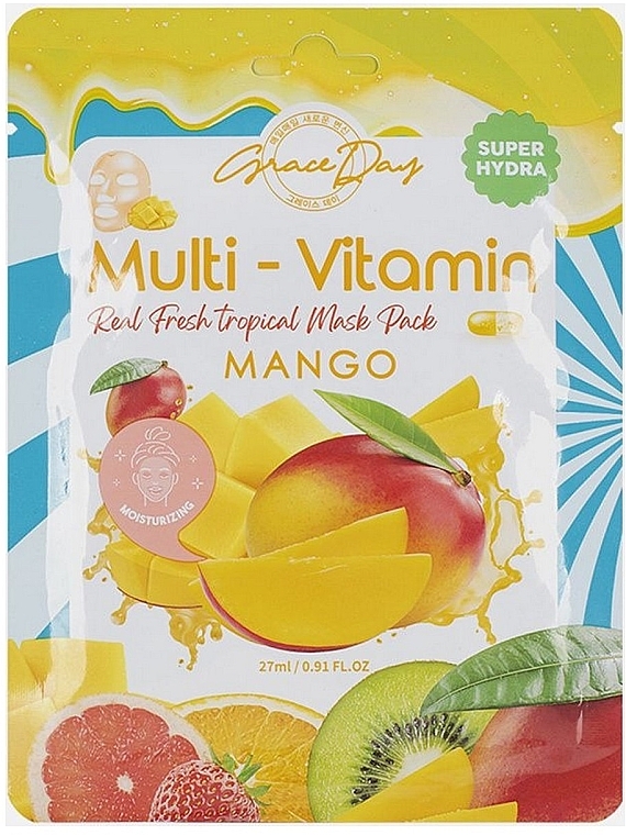 Тканинна маска з екстрактом манго - Grace Day Multi-Vitamin Mango Mask Pack — фото N1