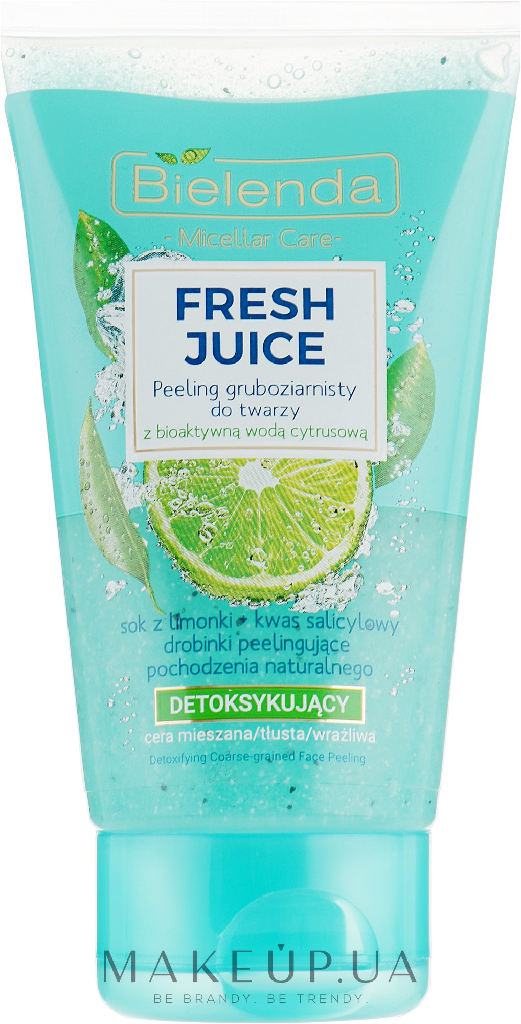 Детоксифікувальний грубий пілінг для обличчя "Лимон" - Bielenda Fresh Juice Peel — фото 150g