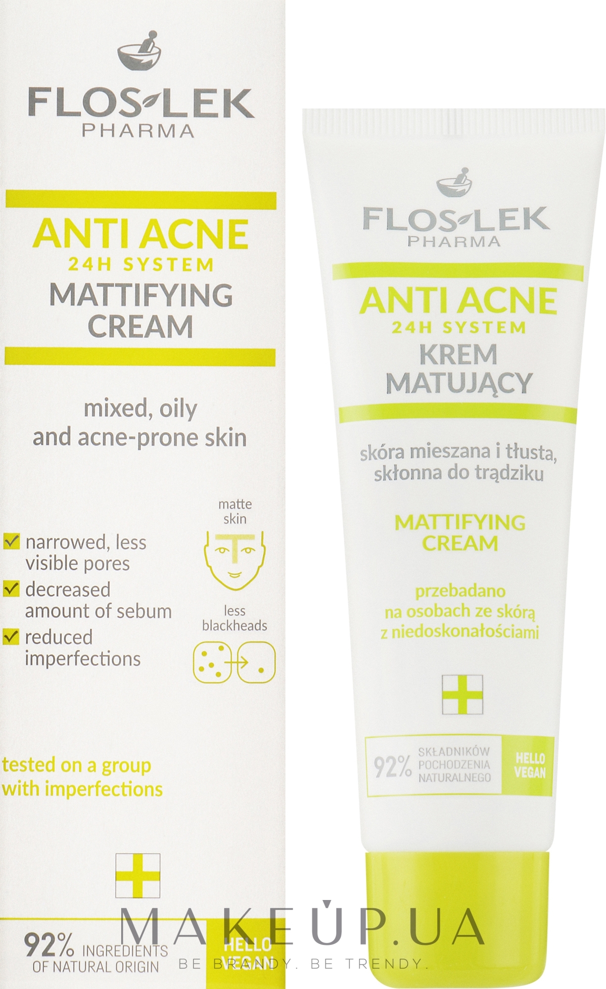 Крем для обличчя - Floslek Mattifying Mixed Oily And Acne-prone Skin Cream — фото 50ml