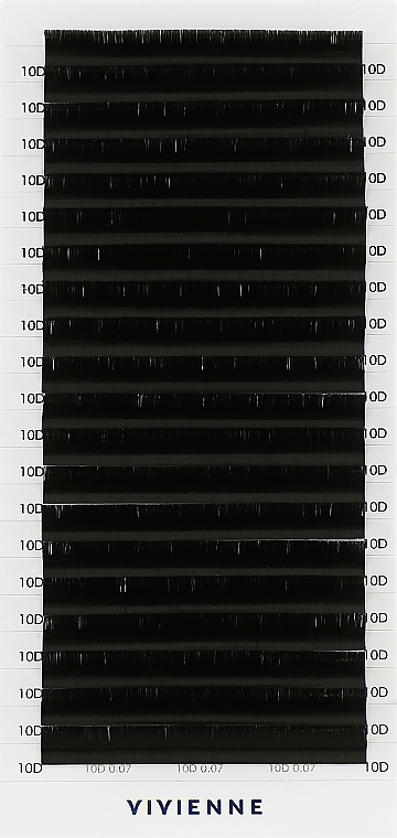 Накладні вії "Elite", чорні, 20 ліній (0,07, D, 10), екоупаковка - Vivienne — фото N1