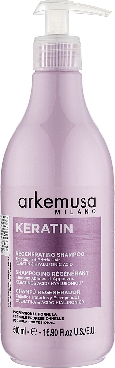 Відновлюючий шампунь з кератином для ламкого волосся - Arkemusa Keratin Shampoo — фото N1