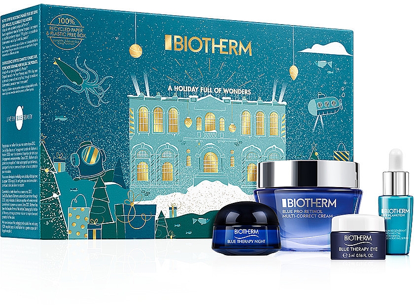 Набор - Biotherm Blue Pro-Retinol Set (cr/50ml + n/cr/15ml + serum/5ml + eye/cr/5ml + bag) — фото N1