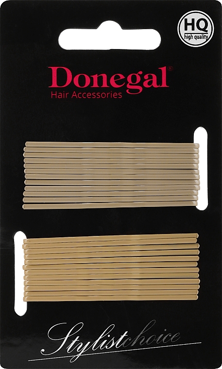 Заколки-невидимки HQ, бежевые, 24 шт - Donegal Hair Grip HQs — фото N1