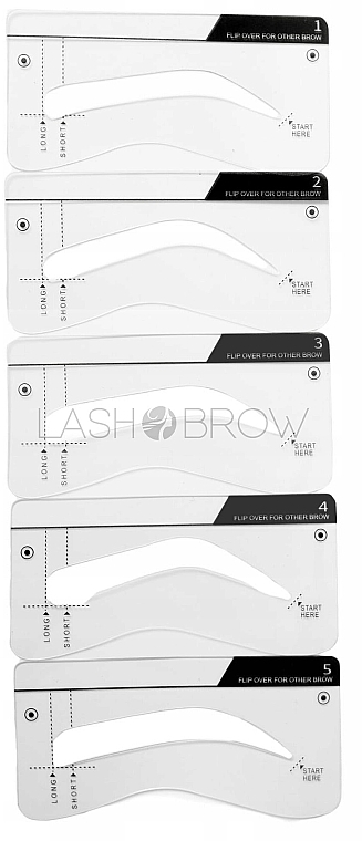 Шаблон для моделювання брів, 5 форм - Lash Brow Hard — фото N1