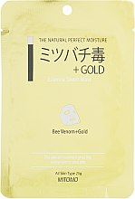 Тканинна маска для обличчя "Золото і бджолиний яд" - Mitomo Essence Sheet Mask Bee Venom + Gold — фото N1