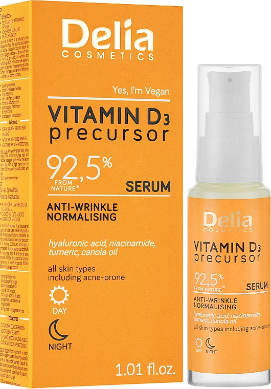 Сироватка від зморщок, із вітаміном D3 - Delia Vitamin D3 Precursor Serum — фото N2