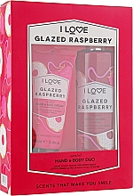 Духи, Парфюмерия, косметика Набор - I Love Signature Hand & Body Duo Glazed Raspberry (h/cr/100ml + b/wash/360ml)