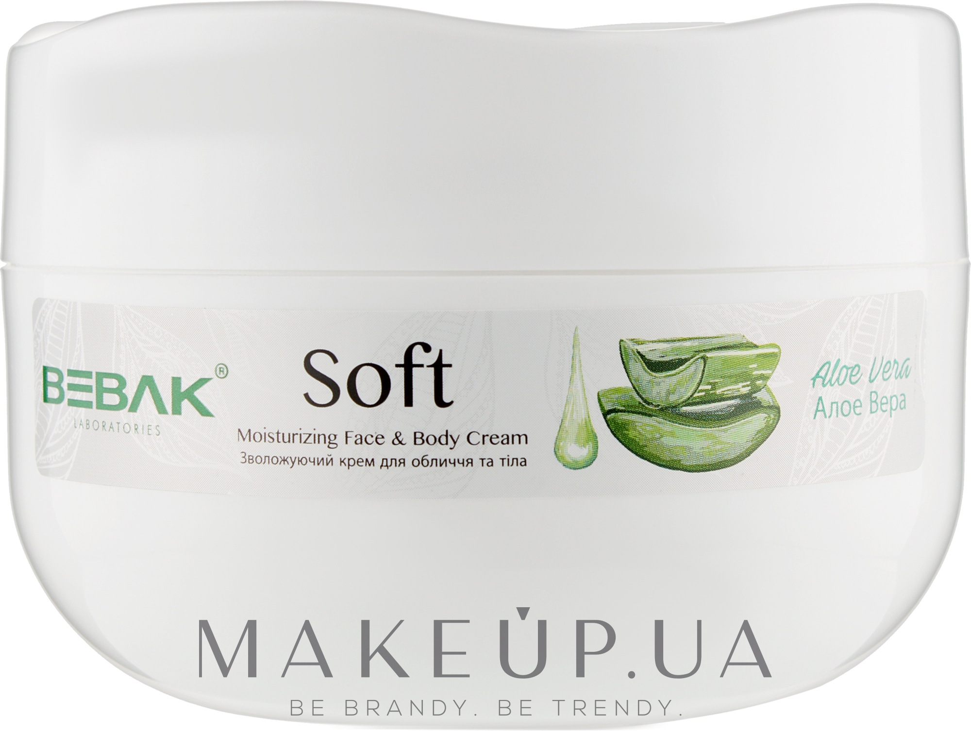 Зволожувальний крем для обличчя і тіла "Алое вера" - Bebak Laboratories Soft Moisturizing Fase & Body Cream — фото 300ml