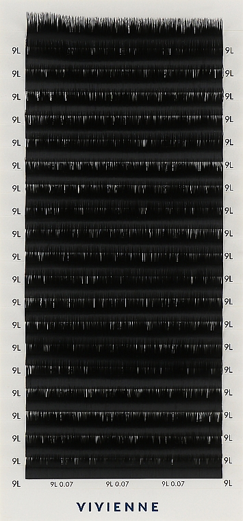 Накладні вії "Elite", чорні, 20 ліній (0,07, L, 9) - Vivienne — фото N1