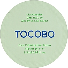 Сонцезахисна сироватка для чутливої шкіри - Tocobo Cica Calming Sun Serum SPF50+ PA++++ (пробник) — фото N1