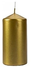 Свеча цилиндрическая 60x120 мм, золотой металлик - Bispol — фото N1