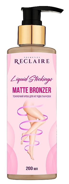 Тонуючий крем для ніг "Рідкі панчохи" - Reclaire Liquid Stockings Matte Bronzer  — фото N1