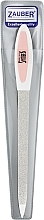 Пилка для ногтей металлическая с резиновой ручкой, 15 см, бело-розовая - Zauber — фото N2
